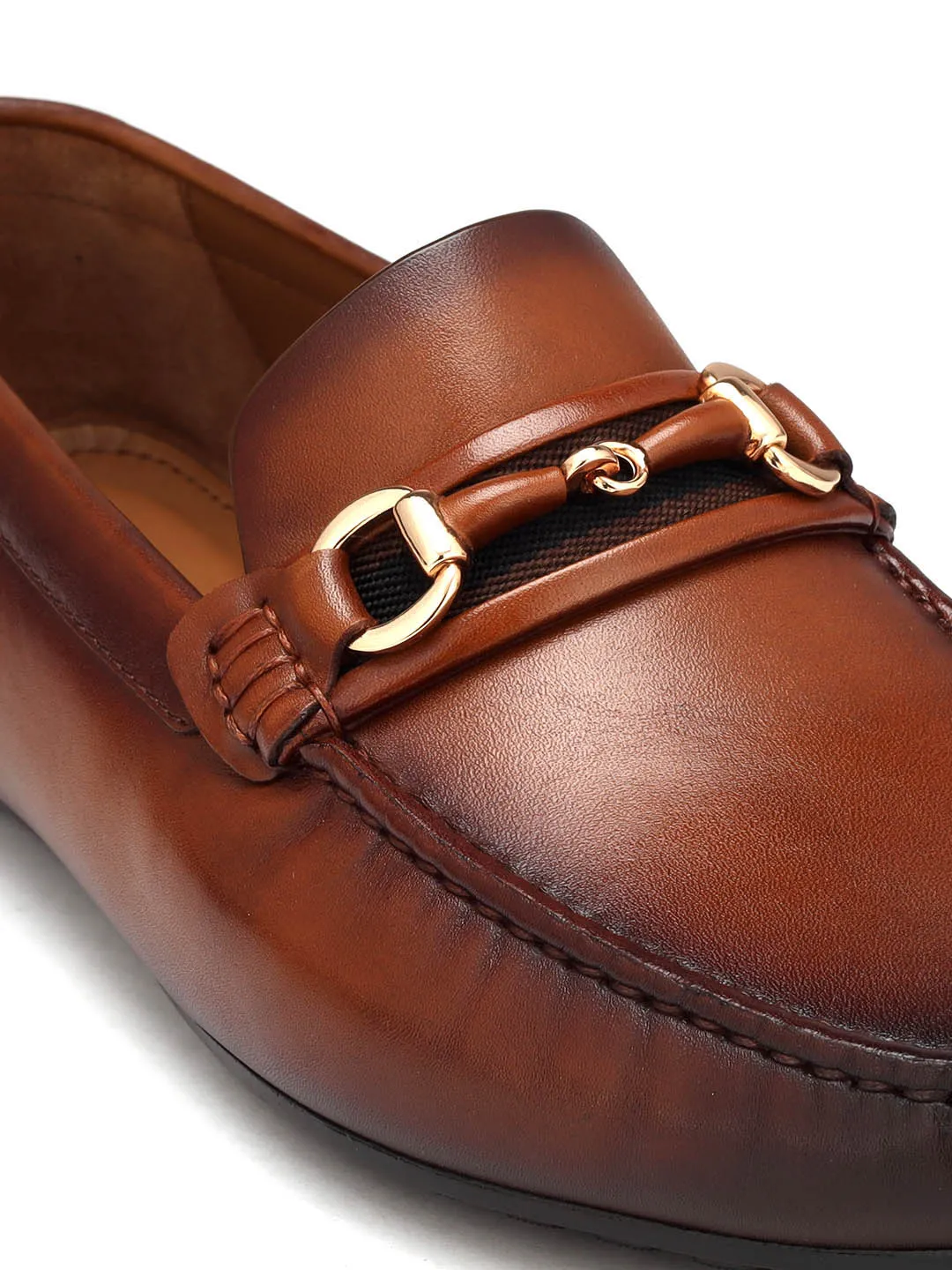 Tan Top Embellished Moccasins
