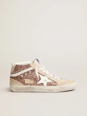 Woman Mid Star Suede w/ Glitter Peach / Pearl and White Star